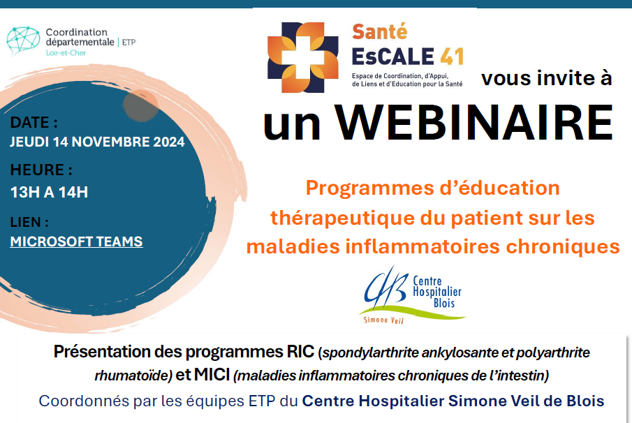 Replay : webinaire présentation programmes ETP RIC et MICI du Centre Hospitalier de Blois